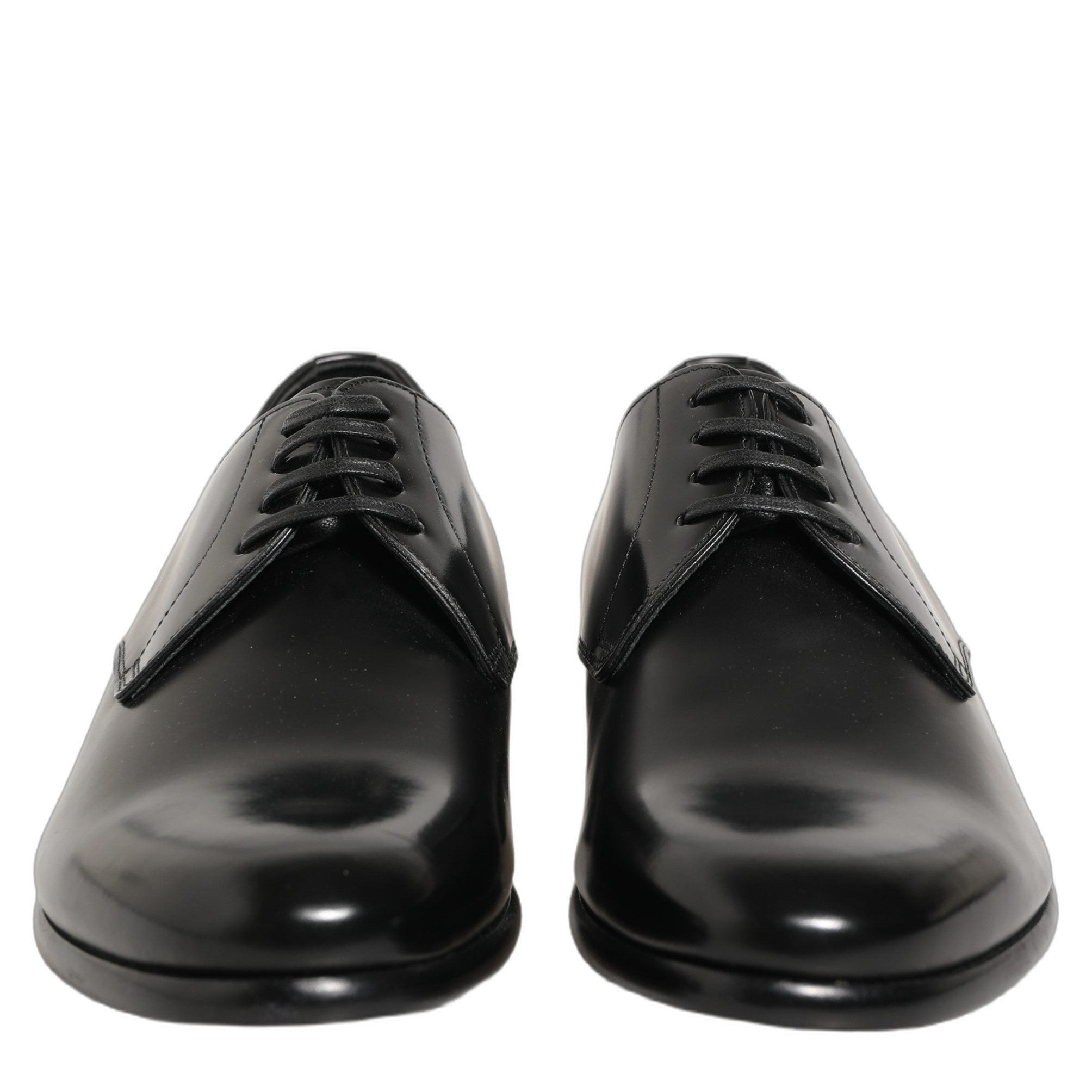 Dolce & Gabbana Black Leather Lace Up Derby Dress Shoes