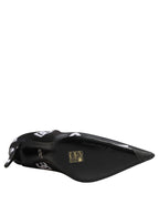 Dolce & Gabbana Black Logo Stretch Heels Ankle Boots Shoes