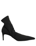 Black Dolce & Gabbana stretch socks ankle boots with heels, stylish footwear showcasing sleek design and ankle-length fit.