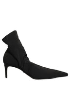 Dolce & Gabbana Black Stretch Socks Heels Ankle Boots Shoes
