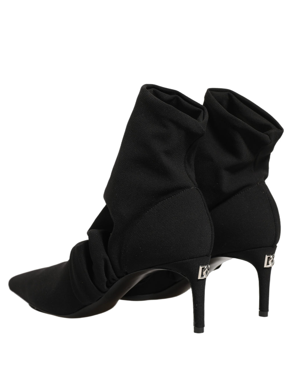 Dolce & Gabbana Black Stretch Socks Heels Ankle Boots Shoes
