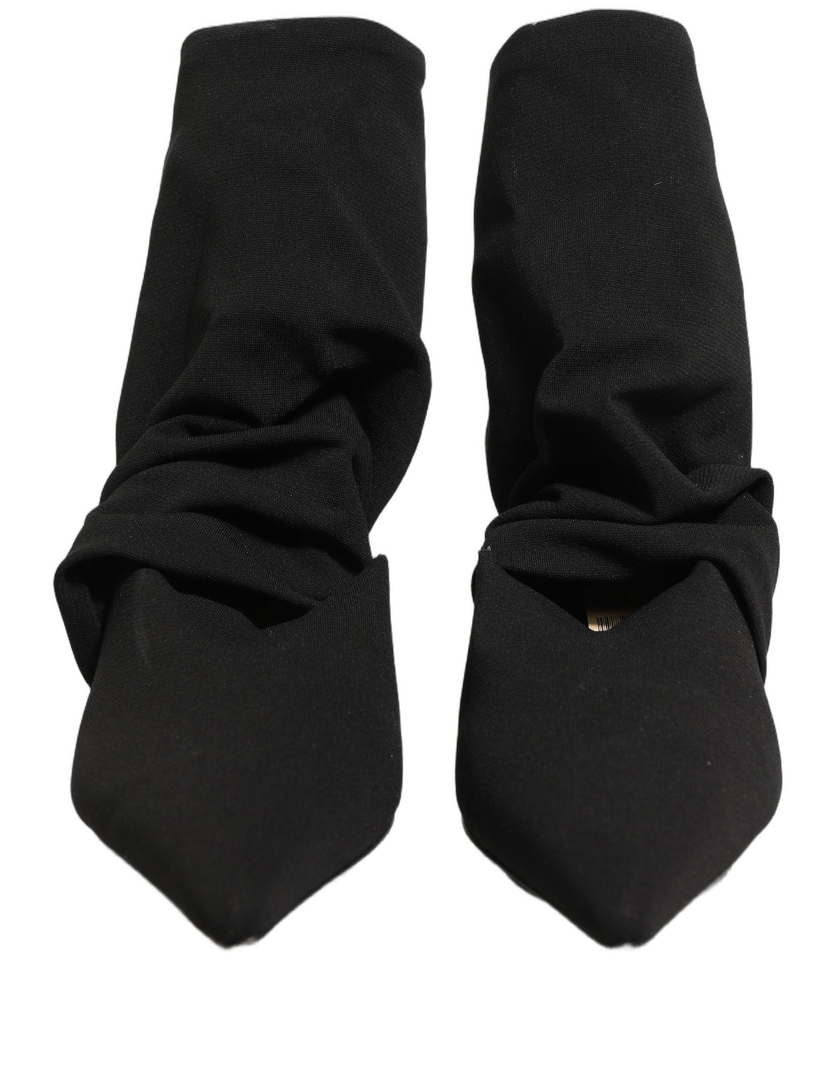 Dolce & Gabbana black stretch socks with heels, ankle boots, and stylish shoe design, showcasing luxury footwear fashion.