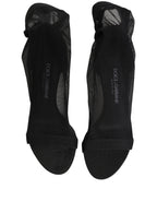 Dolce & Gabbana Black Nylon Mesh Sock Style Boots Shoes