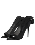 Dolce & Gabbana Black Nylon Mesh Sock Style Boots Shoes