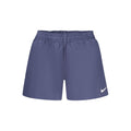 Nike blue polyester men's swim shorts with an elastic waistband and side pockets, designed for comfortable swimming and beachwear.