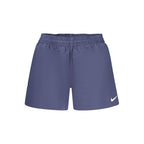 Nike blue polyester men's swim shorts with an elastic waistband and side pockets, designed for comfortable swimming and beachwear.
