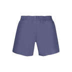 Nike blue polyester men's swim shorts with an elastic waistband and side pockets, suitable for swimming and beachwear.