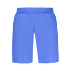 Nike blue polyester men's swimwear shorts with elastic waistband and Nike logo, suitable for swimming and beach activities.