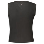 Black cotton women's tank top by Tommy Hilfiger with a sleeveless design and classic fit.