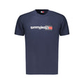 Tommy Hilfiger men's blue cotton T-shirt with crew neck and short sleeves, casual style.