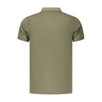 Lotto Verde men's polyester polo shirt in green with collar and short sleeves, casual and sporty men's fashion.