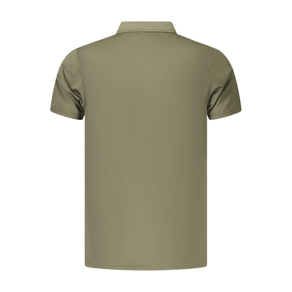 Lotto Verde men's polyester polo shirt in green with collar and short sleeves, casual and sporty men's fashion.