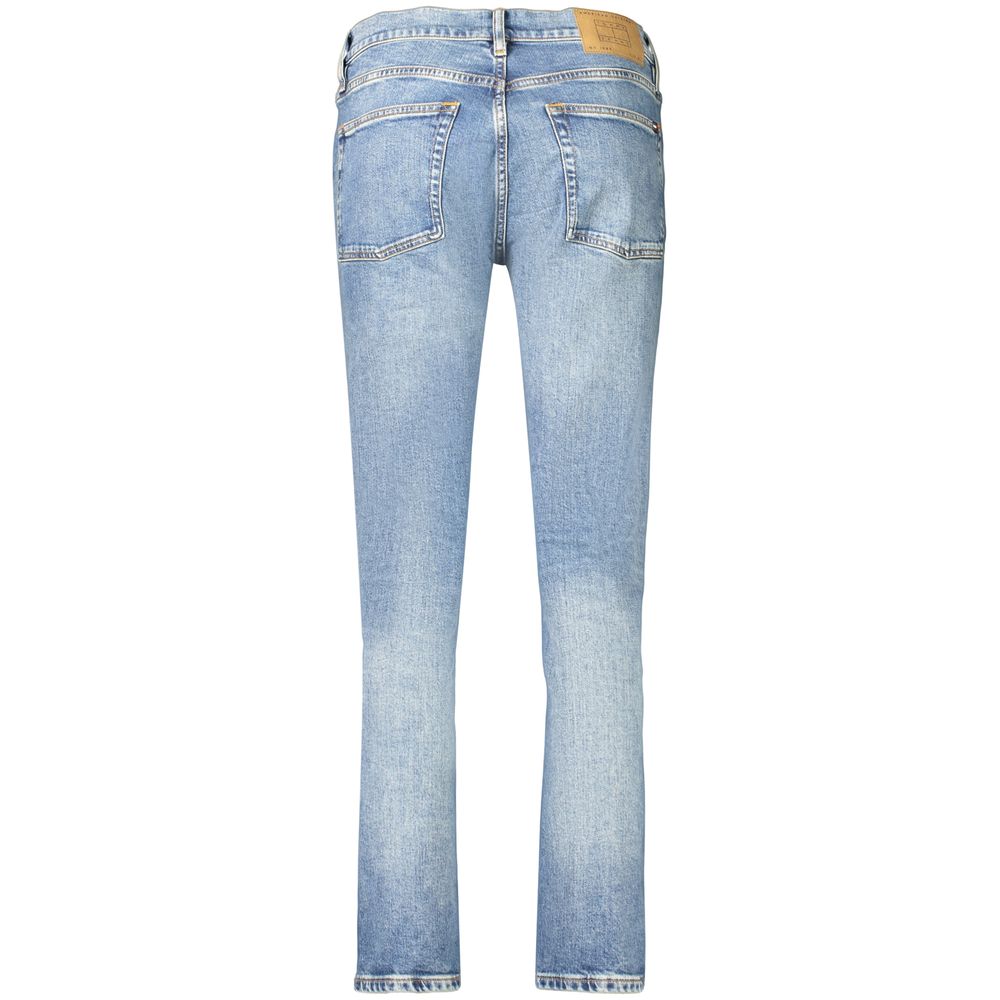 Tommy Hilfiger women's blue cotton jeans with classic five-pocket design and straight-leg fit.