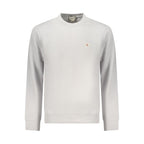 Calvin Klein gray cotton men's sweatshirt with crew neck and long sleeves, casual and comfortable clothing option.