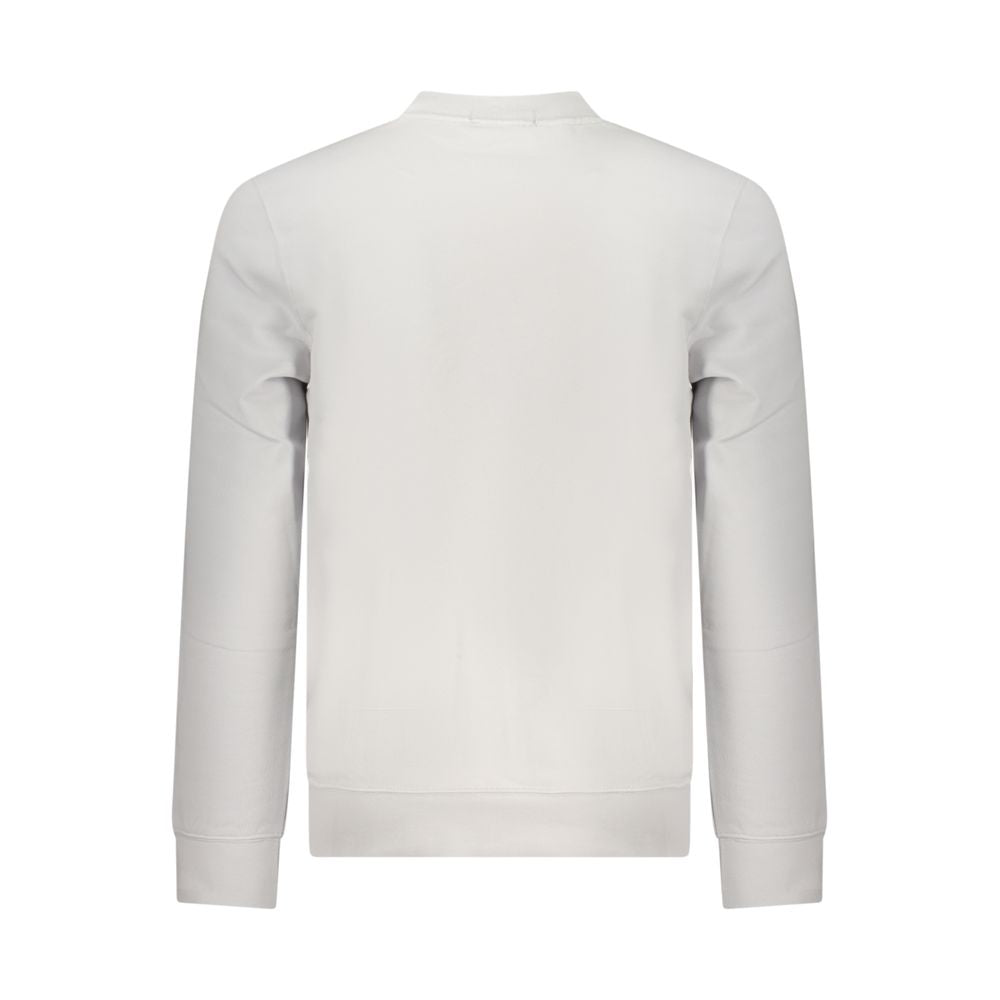 Calvin Klein gray cotton men's sweatshirt with ribbed cuffs and neckline, casual and comfortable for everyday wear.