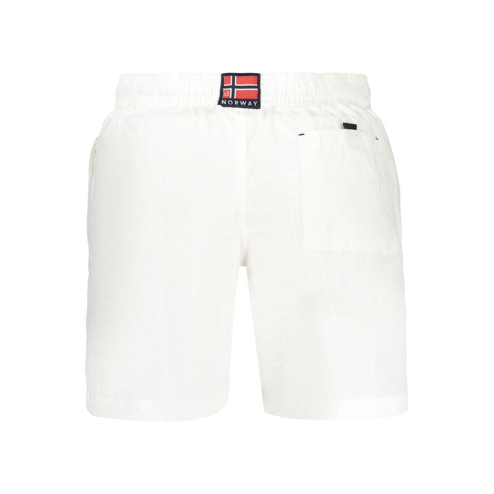 Norway 1963 Bianco polyamide men's swimwear featuring a sleek, fitted design in white fabric with subtle branding details.