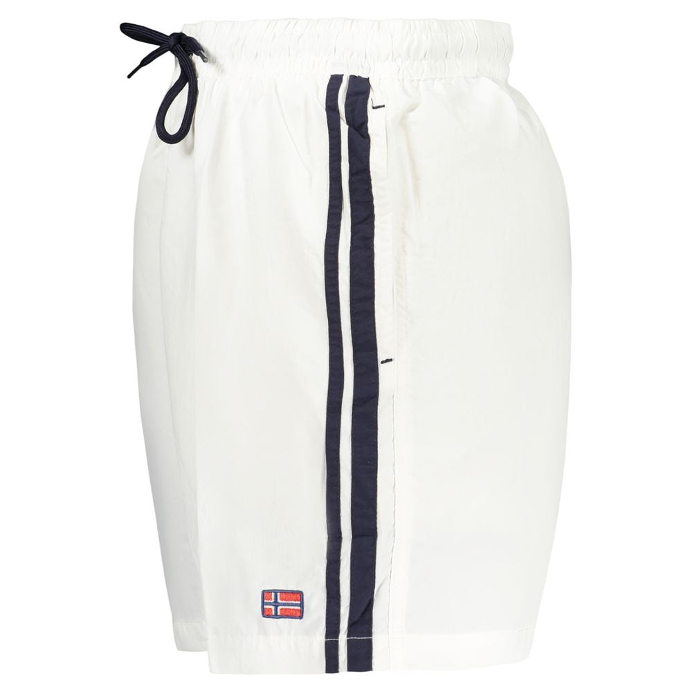 Norway 1963 Bianco Polyamide men's swimwear with a sleek, fitted design and blue color, suitable for swimming and beachwear.