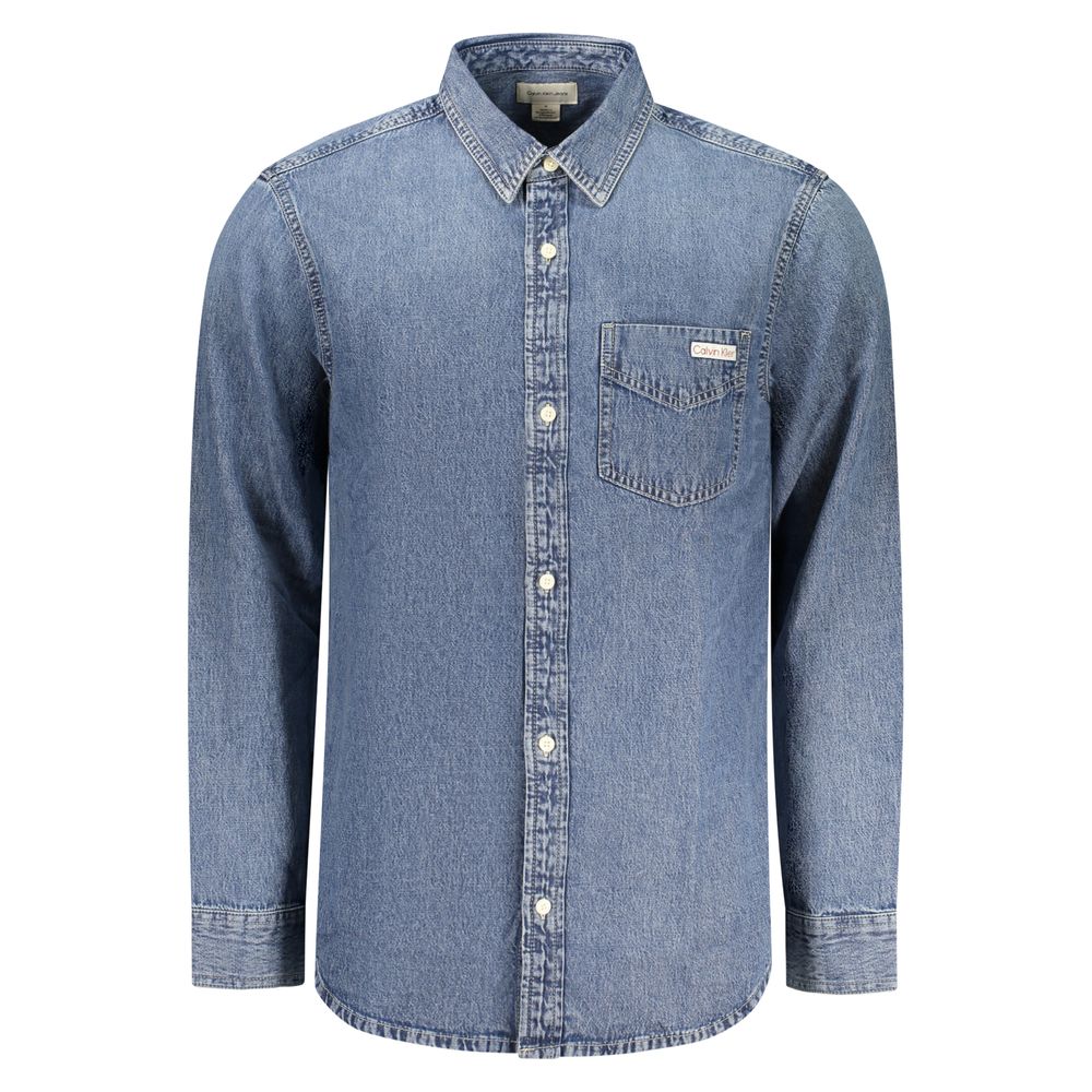 Calvin Klein Blue Cotton Men's Shirt Calvin Klein
