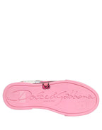 Dolce & Gabbana White Pink Portofino Royal Pig Sneakers Shoes
