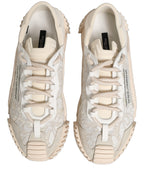 Dolce & Gabbana White Lace NS1 Low Top Sneaker Sports Shoes