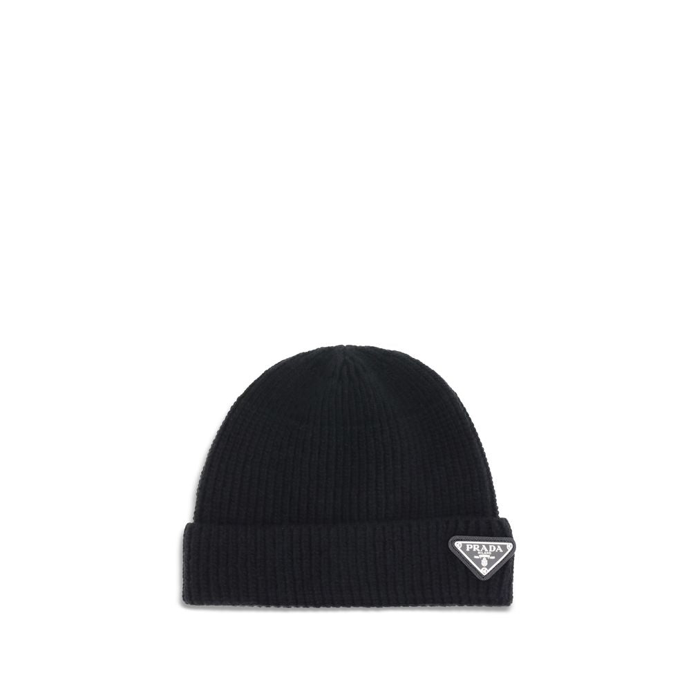 Prada Black Wool Oves Aries Beanie Prada