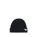 Prada Black Wool Oves Aries Beanie Prada