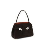 Ferragamo Brown Calf Leather Bos Taurus Shoulder Bag Ferragamo