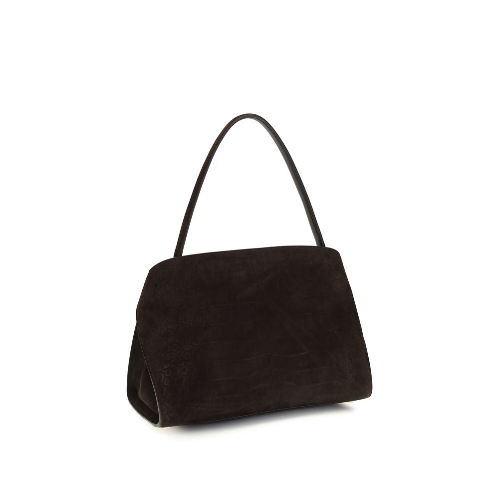 Ferragamo Brown Calf Leather Bos Taurus Shoulder Bag Ferragamo