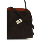 Ferragamo Brown Calf Leather Bos Taurus Shoulder Bag Ferragamo