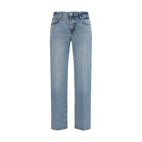 7FOR Blue Cotton Straight-Leg Jeans 7FOR