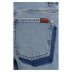 7FOR Blue Cotton Straight-Leg Jeans 7FOR