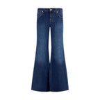 7FOR Blue Cotton Flared Jeans 7FOR