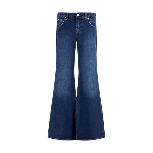 7FOR Blue Cotton Flared Jeans 7FOR
