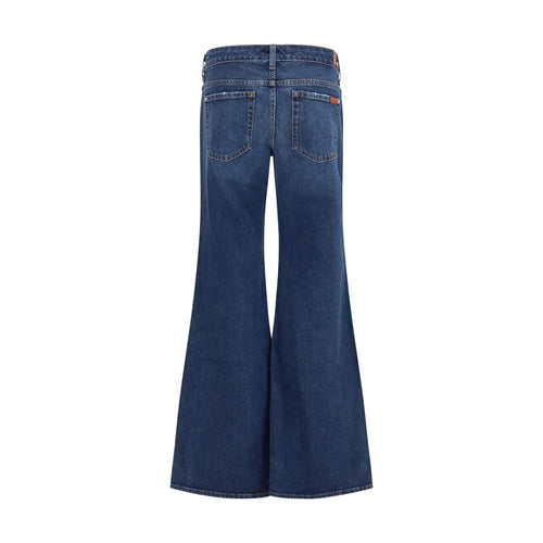 7FOR Blue Cotton Flared Jeans 7FOR