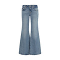 7FOR Blue Cotton Flared Jeans 7FOR