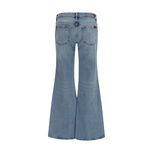 7FOR Blue Cotton Flared Jeans 7FOR