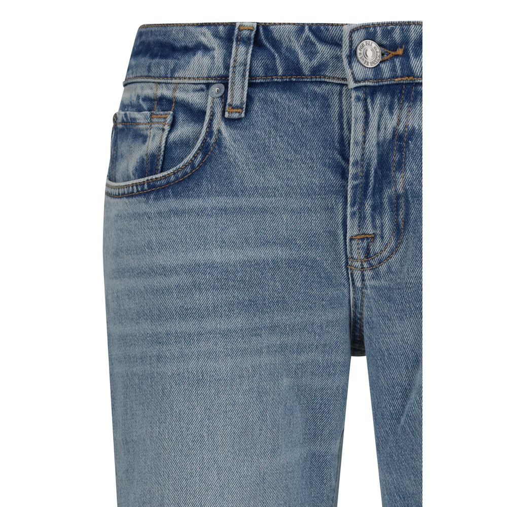 7FOR Blue Cotton Flared Jeans 7FOR