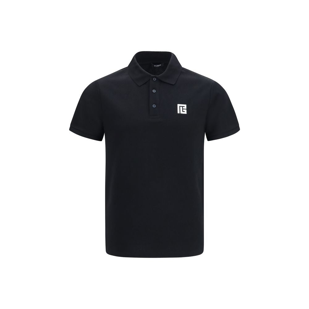Balmain Black Cotton Polo Shirt Balmain