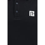 Balmain Black Cotton Polo Shirt Balmain