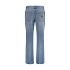 Miu Miu Blue Polyester Relaxed Fit Jeans Miu Miu
