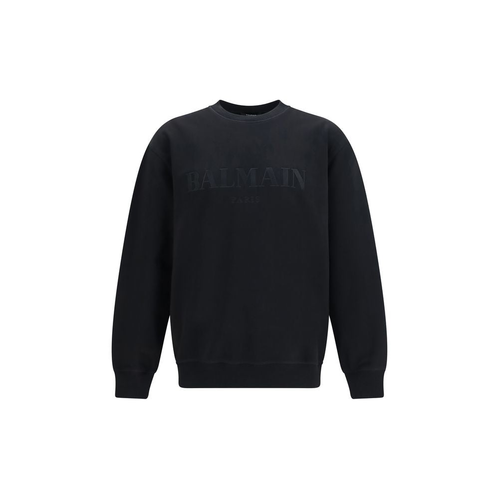 Balmain Black Cotton Sweatshirt Balmain