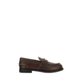 Miu Miu Brown Calf Leather Bos Taurus Slip-On Loafers Miu Miu