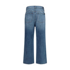 7FOR Blue Cotton Relaxed Fit Jeans 7FOR