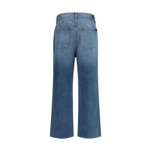 7FOR Blue Cotton Relaxed Fit Jeans 7FOR