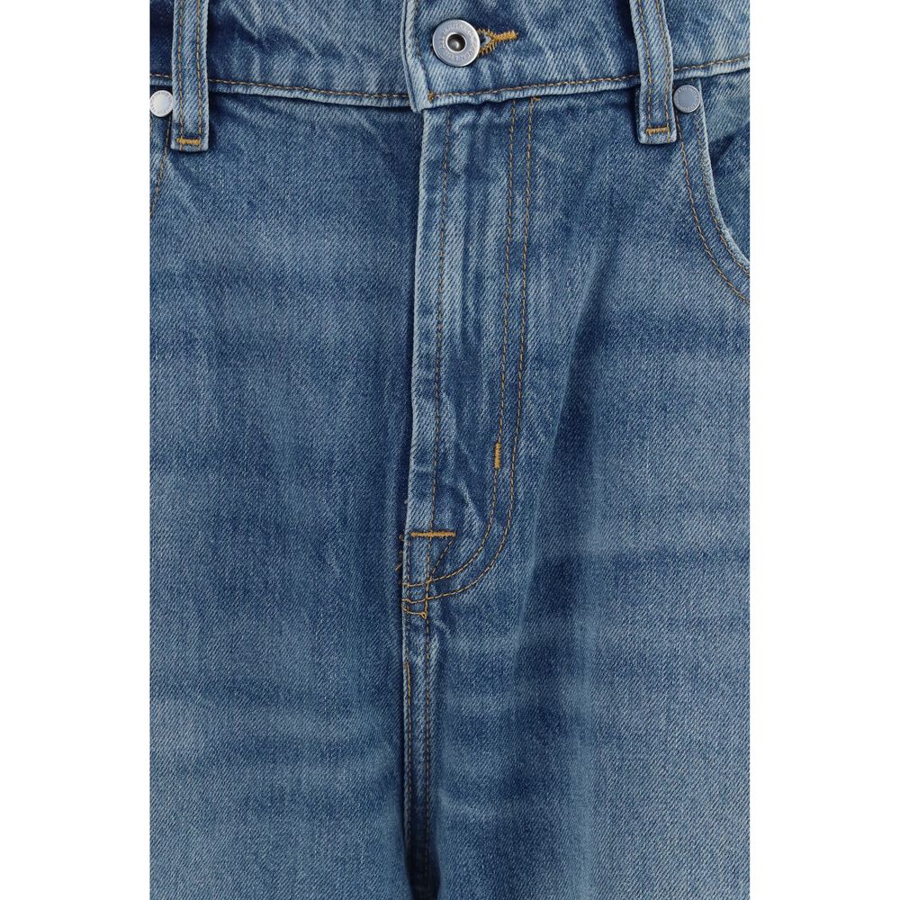 7FOR Blue Cotton Relaxed Fit Jeans 7FOR