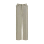 7FOR Beige Cotton Straight-Leg Jeans 7FOR