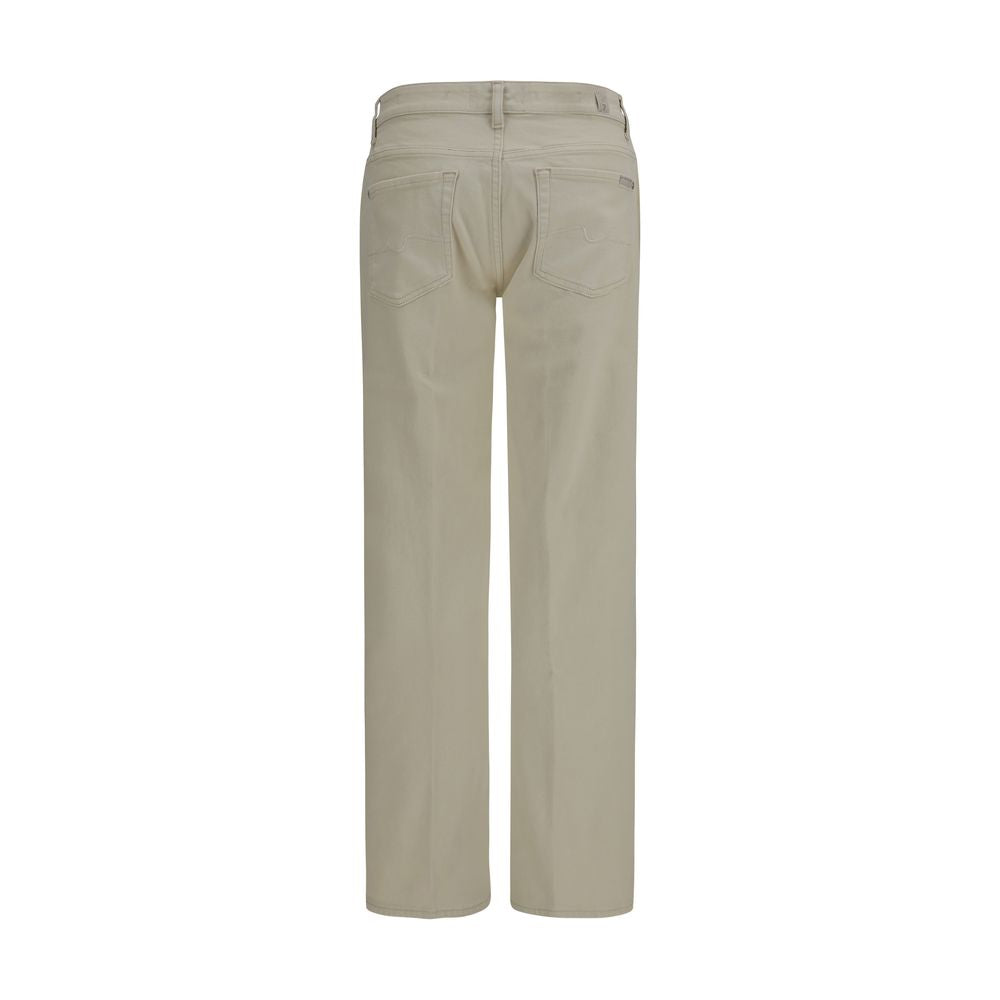 7FOR Beige Cotton Straight-Leg Jeans 7FOR