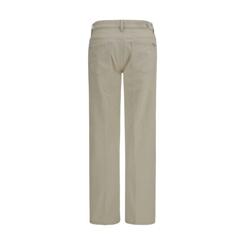 7FOR Beige Cotton Straight-Leg Jeans 7FOR