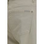 7FOR Beige Cotton Straight-Leg Jeans 7FOR