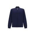 Brunello Cucinelli blue cotton sweatshirt with crew neck and long sleeves, casual and comfortable clothing for men.